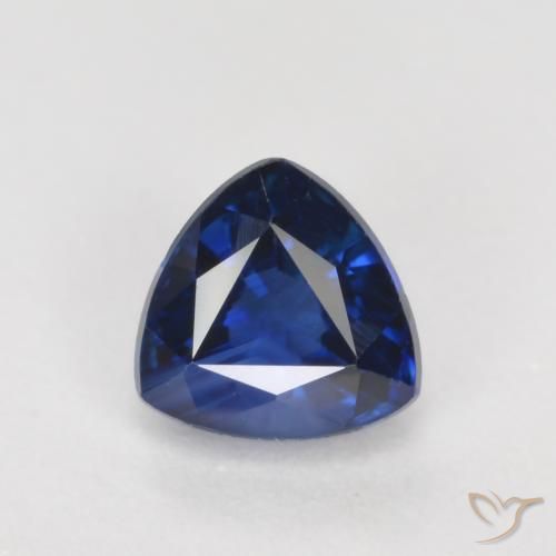 0.53ct Natürlicher dunkelblau Saphir, Trillion, VS