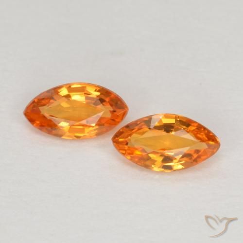 0.37ctw Natürlicher hellorange Saphir, Marquise, VVS-VS