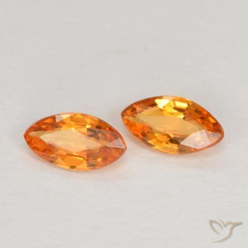 0.37 ct natürliche hellorange Saphir-Edelsteine, Marquise, VVS-VS