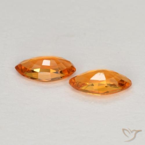 0.37 ct natürliche hellorange Saphir-Edelsteine, Marquise, VVS-VS