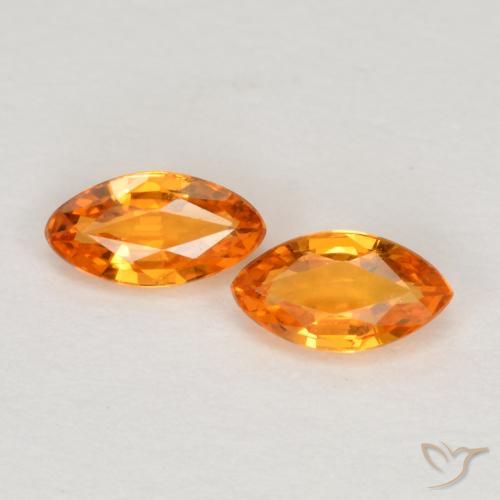 0.39ctw Natürlicher hellorange Saphir, Marquise, VVS-VS