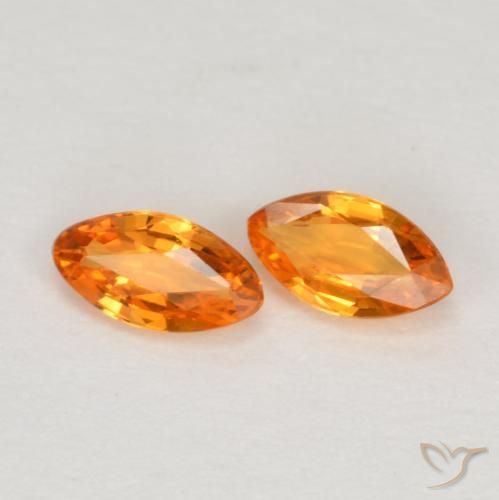 0.39 ct natürliche hellorange Saphir-Edelsteine, Marquise, VVS-VS