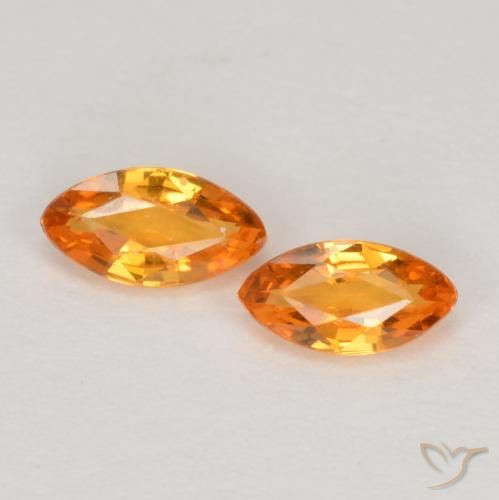 0.39ctw Natürlicher hellorange Saphir, Marquise, VVS-VS