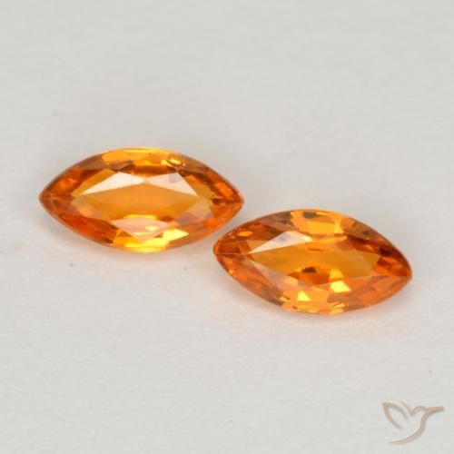 0.40ctw Natürlicher hellorange Saphir, Marquise, VVS-VS