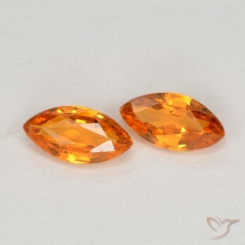 0.40 ct natürliche hellorange Saphir-Edelsteine, Marquise, VVS-VS