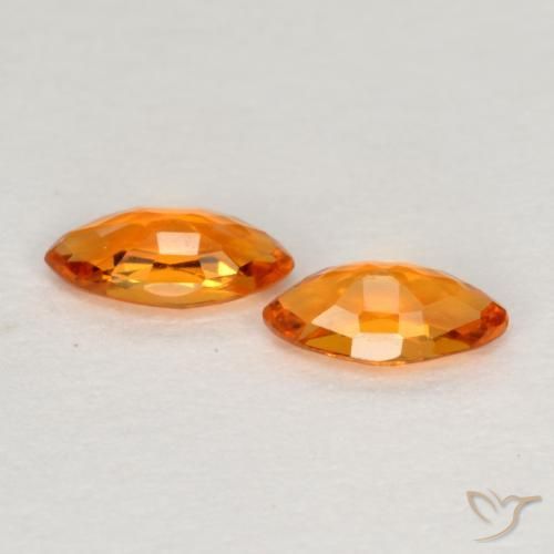 0.40 ct natürliche hellorange Saphir-Edelsteine, Marquise, VVS-VS