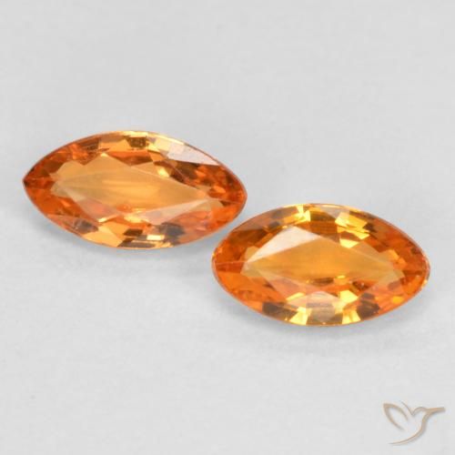 0.40ctw Natürlicher hellorange Saphir, Marquise, VVS-VS