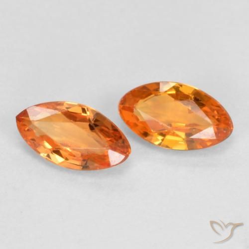 0.40 ct natürliche hellorange Saphir-Edelsteine, Marquise, VVS-VS