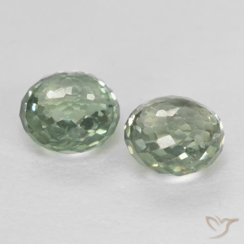 0.91 ct natürliche Graugrün Saphir-Edelsteine, Runden, VS