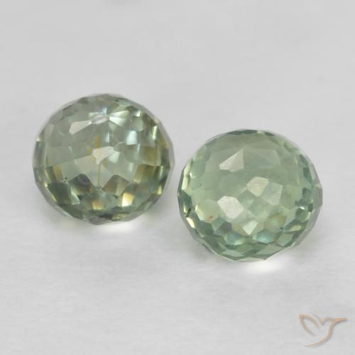 1.09 ct natürliche Helles Waldgrün Saphir-Edelsteine, Runden, VS