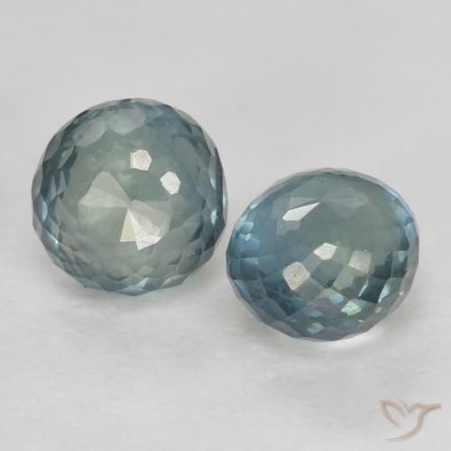 0.94ctw Natürlicher grünlich-blau Saphir, Runden, VS