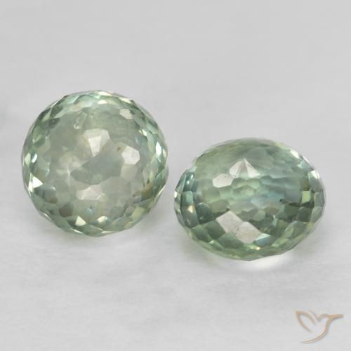 1.06 ct natürliche Sehr helles Grün Saphir-Edelsteine, Runden, VS