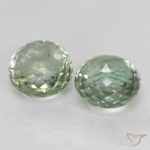 1.06 ct natürliche Sehr helles Grün Saphir-Edelsteine, Runden, VS