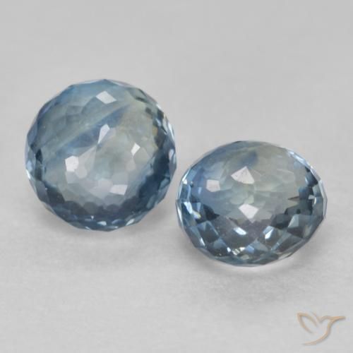0.86 ct natürliche grün-blau Saphir-Edelsteine, Runden, VS