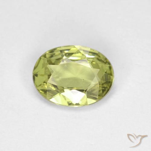 0.79ct Natürlicher gelblich-grün Saphir, Oval, VS