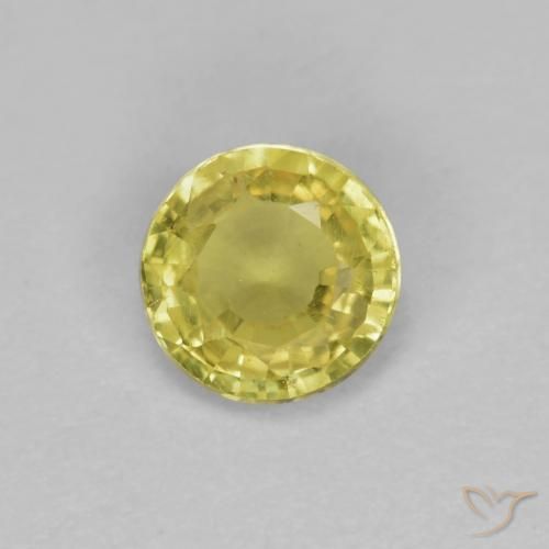 0.39ct Natürlicher Dijon Gelb Saphir, Runden, VVS-VS
