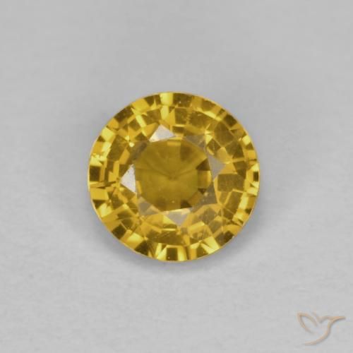 0.42ct Natürlicher Tiefes Goldorange Saphir, Runden, VVS-VS