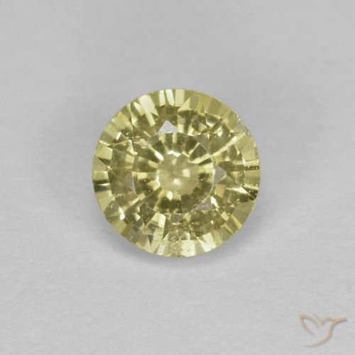 0.46ct Natürlicher Blasses Gelb Saphir, Runden, VS