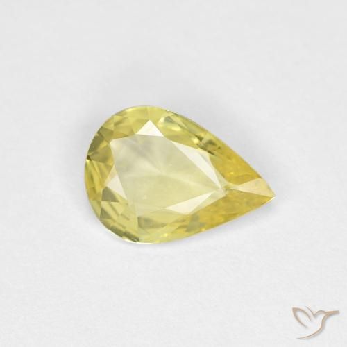 0.45ct Natürlicher hellgelb Saphir, Birnenform, VVS