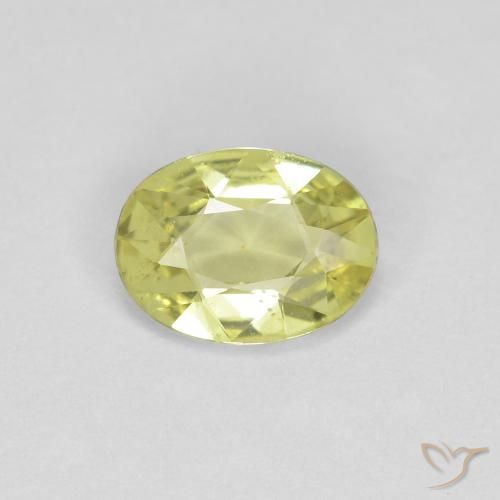 0.66ct Natürlicher hellgrünlich-gelb Saphir, Oval, VS
