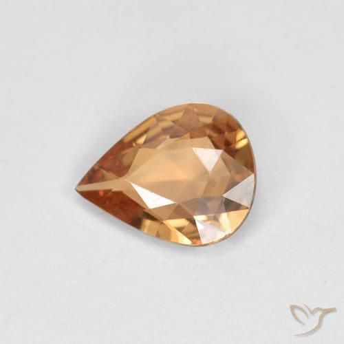 0.46ct Natürlicher Orange-Golden Saphir, Birnenform, VVS-VS