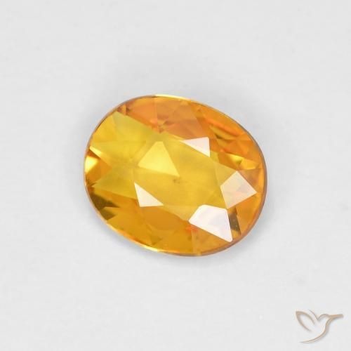 9,17 ctw natürlicher Dunkelorange-Gold Saphir, Oval, VVS-VS