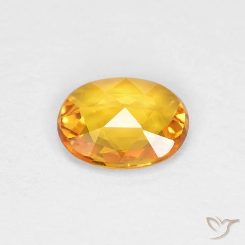9,17 ctw natürlicher Dunkelorange-Gold Saphir, Oval, VVS-VS