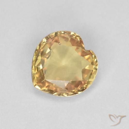 0.43ct Natürlicher Golden Saphir, Herz, VVS