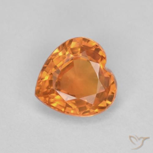 0.48ct Natürlicher hellorange Saphir, Herz, VVS