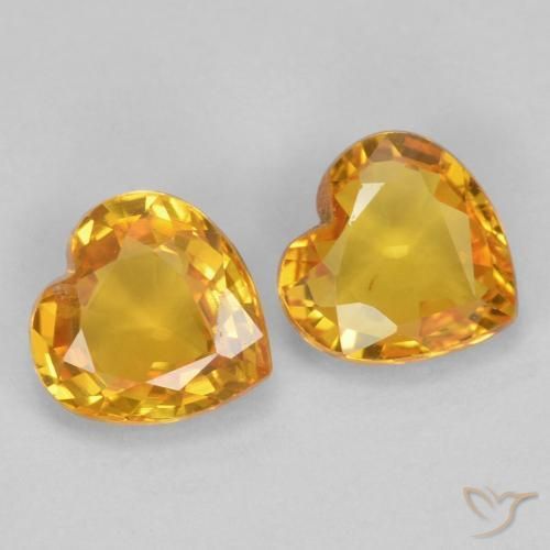 0.85 ct natürliche Dunkelgolden Saphir-Edelsteine, Herz, VVS