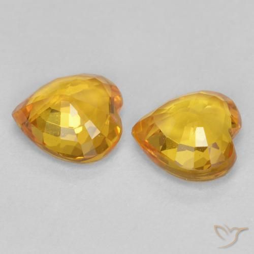 0.85 ct natürliche Dunkelgolden Saphir-Edelsteine, Herz, VVS