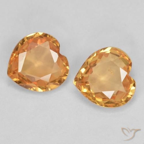 0.72 ct natürliche Intensives Orange Saphir-Edelsteine, Herz, VS
