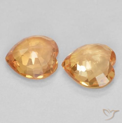 0.72 ct natürliche Intensives Orange Saphir-Edelsteine, Herz, VS