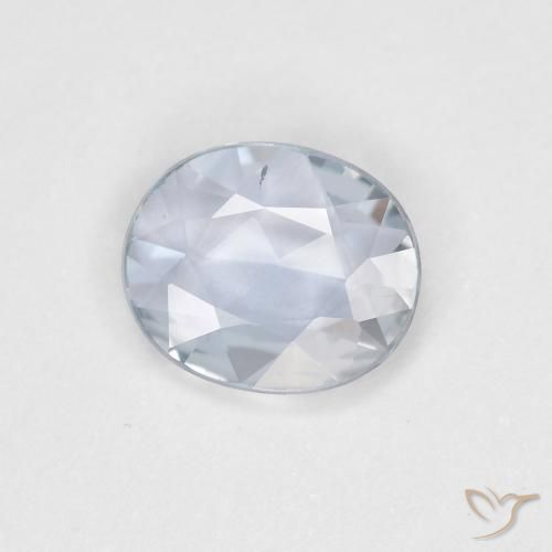 0.56ct Natürlicher Bläulich-weiß Saphir, Oval, VS