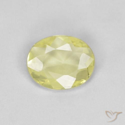 0.53ct Natürlicher hellgelb Saphir, Oval, VS
