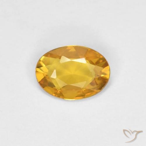 0.34ct Natürlicher Tiefes Goldorange Saphir, Oval, VVS-VS