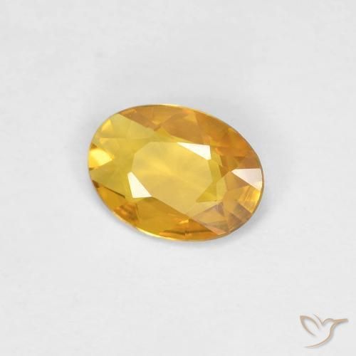 9,17 ctw natürlicher Tiefes Goldorange Saphir, Oval, VVS-VS