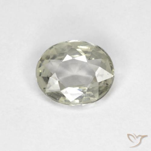 0.53ct Natürlicher Graugrün Saphir, Oval, VVS