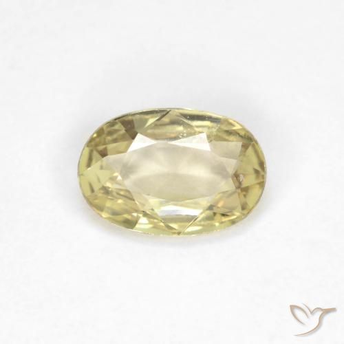 0.48ct Natürlicher Blasses Gelb Saphir, Oval, VVS