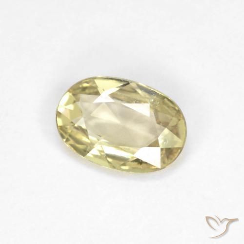 9,17 ctw natürlicher Blasses Gelb Saphir, Oval, VVS