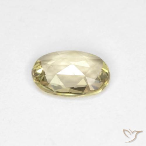 9,17 ctw natürlicher Blasses Gelb Saphir, Oval, VVS