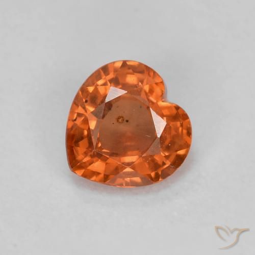 0.43ct Natürlicher Mittelorange Saphir, Herz, VS