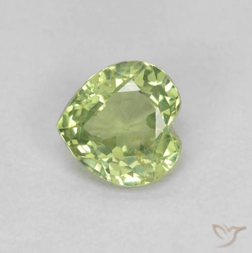 0.45ct Natürlicher Olivgrün Saphir, Herz, VS-SI