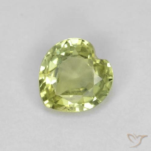 0.39ct Natürlicher Blasses Limettengrün Saphir, Herz, VS
