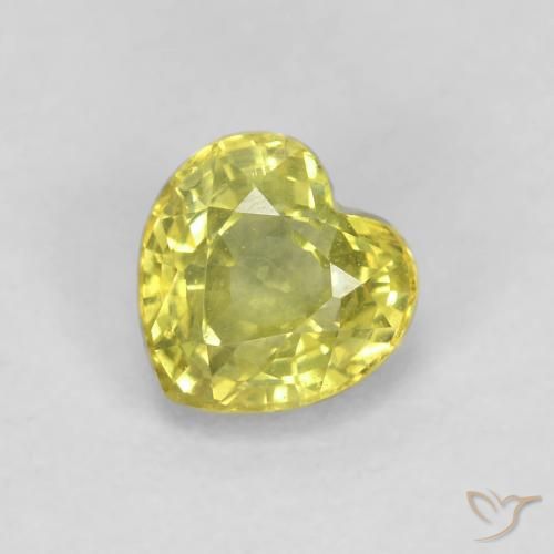 0.57ct Natürlicher Mittelgelb Saphir, Herz, VS
