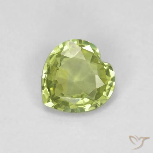 0.37ct Natürlicher Warmes Grün Saphir, Herz, VVS