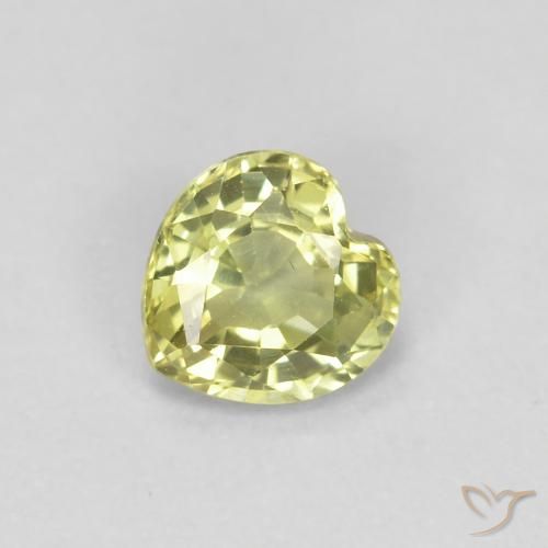 0.46ct Natürlicher Zitronengelb Saphir, Herz, VS