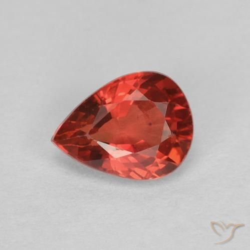 0.38ct Natürlicher Intensives Rot Saphir, Birnenform, VVS-VS