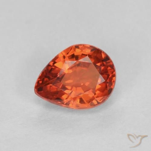 0.42ct Natürlicher Amber Orange Saphir, Birnenform, VVS-VS