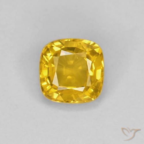 0.56ct Natürlicher Golden Saphir, Kissen, VVS-VS